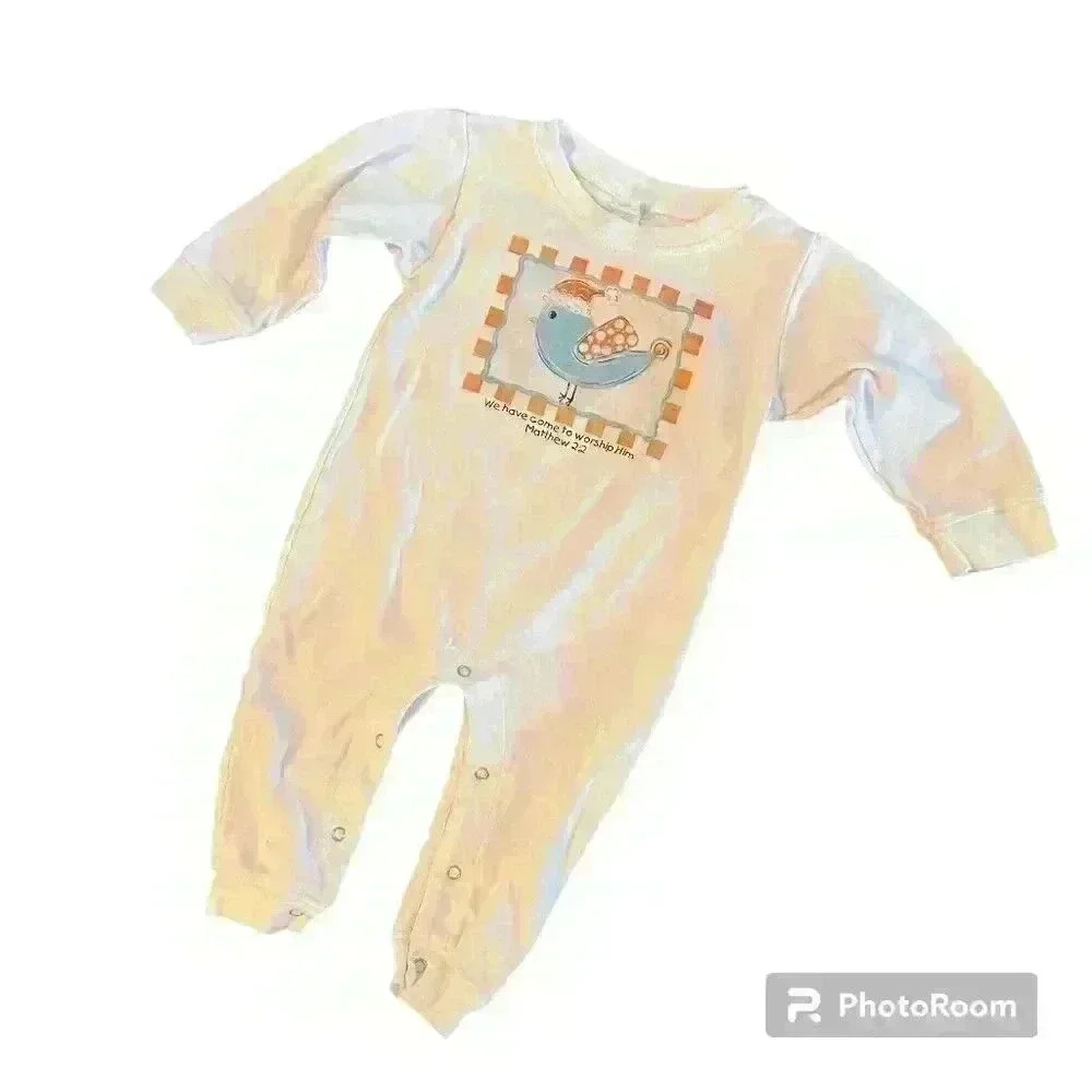 Boutique Christmas Bird  Footie Pajama Size 18-24 months Matthew 2:2